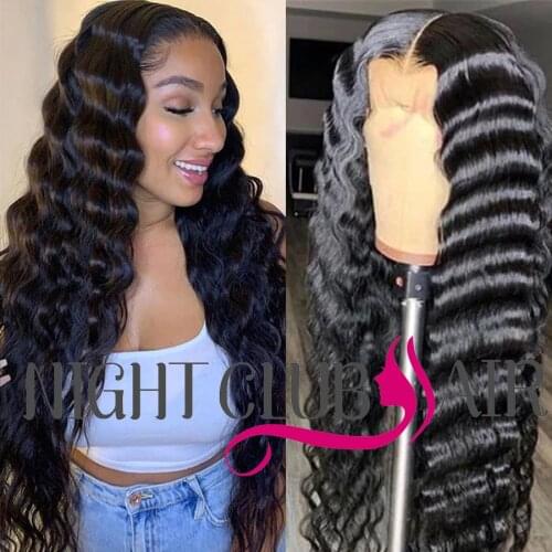 Long Loose Deep Wave Wig Lace Front Human Hair Wigs Brazilian Hair Wig Pre Plucked Bleached Knots Wigs For Women Human Hair