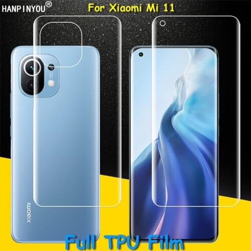 Front / Back Full Coverage Clear Soft TPU Film Screen Protector For Xiaomi Mi 11 mi11 5G 6.81" Cover Curved Parts (Not Glass)