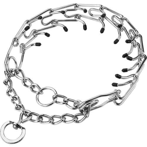 Pet Effective Pinch Dog Training Collar With Comfort Rubber Tips Safe Adjustable Detachable Stainless Steel Dog Prong Collar