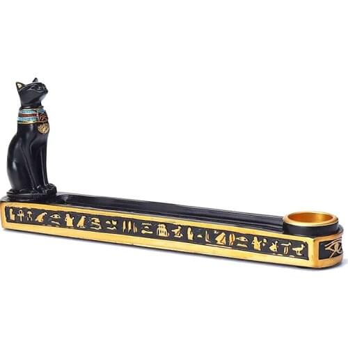 Retro Incense Burner Holder Home Decor Egypt Cat God Incense Stick Holder Aromatherapy Incense Censer Office Teahouse