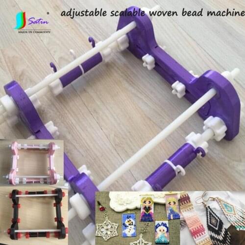 Adjustable Scaling Efficient Plastic Beaded Loom DIY Homemade Bracelet Necklace Earring Weaving Knitting Beaded Loom Machine