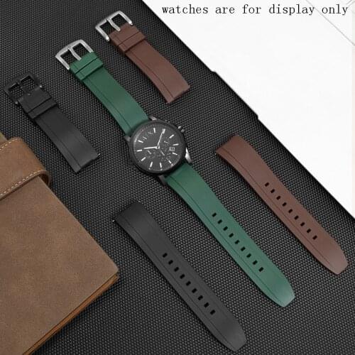 Fuororubber Watchband Replacement Armani AX7105 7102 7101 1331 1326 Series 18 20 22 24mm Black Red Blue Bracelet Quick Release