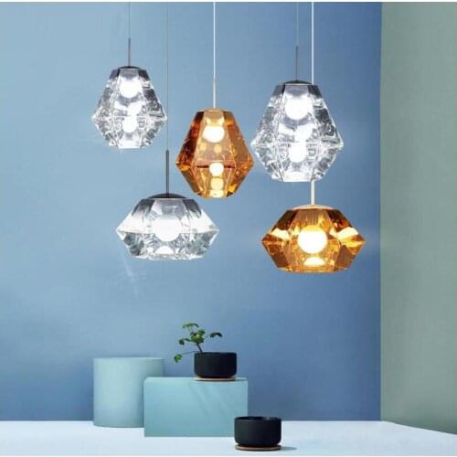 Nordic Diamond Crystal Chandelier Restaurant Bar Cafe Bar Designer bedroom light Glass Hanging Lights