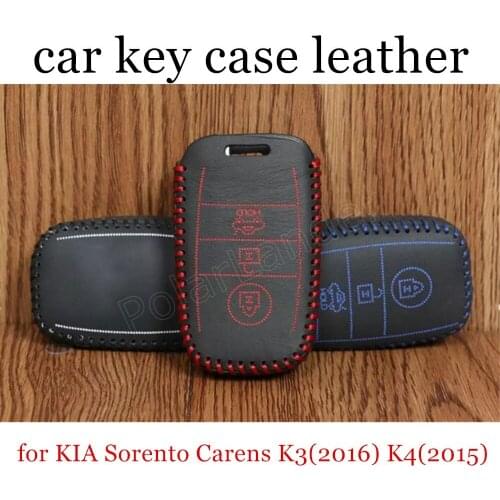 Only Red fit for KIA Sorento/Carens/K3(2016)/K4(2015)/K5(2016)/KX514(2016)/Shuma(2014) genuine leather Hand sewing car key case