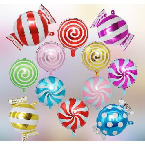 12 candy lollipops aluminum foil balloon package children birthday party decoration cartoon toy floating balloon