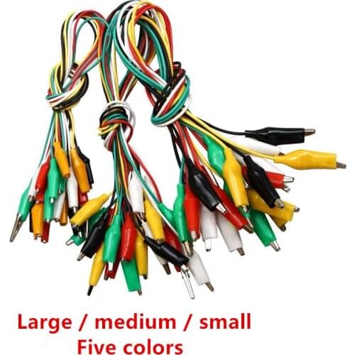 10pcs Line length 50cm Crocodile clip 45mm35mm 28mm Double-ended Crocodile Clips Cable Alligator Clips Wire Testing Wire Clip