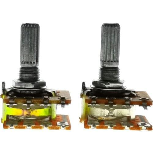 10PCS WH148 50K 100K Flower axis 20MM +-/20% B50K B100K For Audio Amplifier Amp Volume Dual-unit Rotary Potentiometers