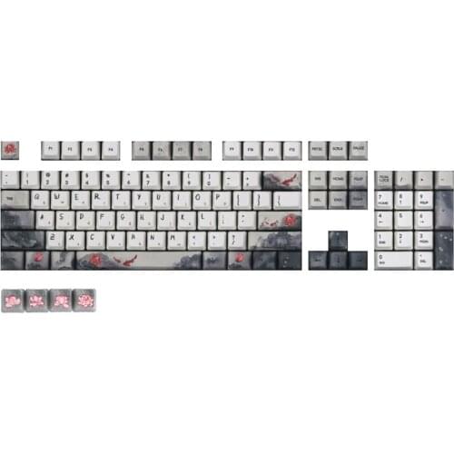 108 Keys 5 Sides Dye-Sublimation OEM PBT Keycaps Lucky Koi Nobori Carp Mechanical Keyboard Keycaps Cap