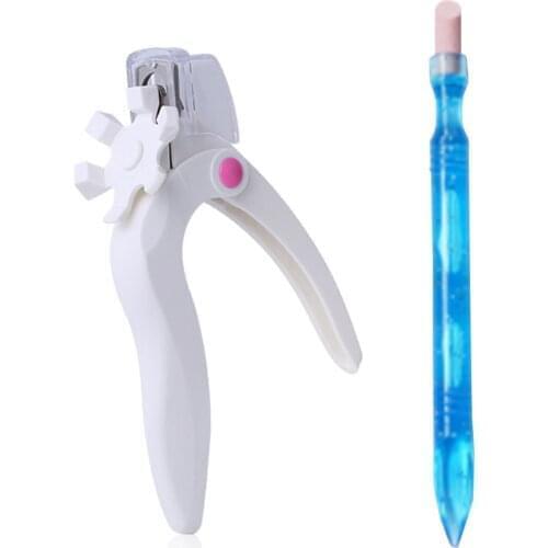 2 Pieces Stainless Steel Fake Nail Tip Cutter U-shaped Fingernail Scissors Polish Pen for Pedicure Salon Home Nail Art Design