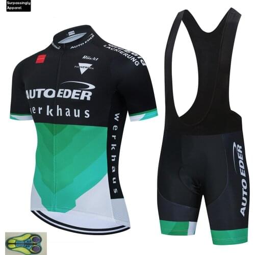 2020 Autoeder Green CYCLING Team JERSEY 20D Bike Shorts Set Ropa Ciclismo Mens Summer Quick Dry Pro BICYCLING Maillot Pants Wear