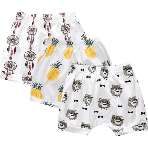 3 Pcs Children girls boys short pants infant summer cartoon cactus / pineapple / car / cross pants baby shorts pants DKZ207