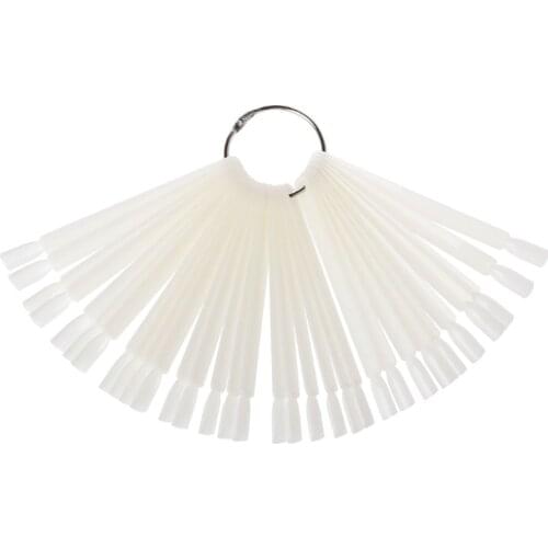 30pcs Nail Polish Display Nails Art Palette Color Chart With Ring Clear/ White X7JA