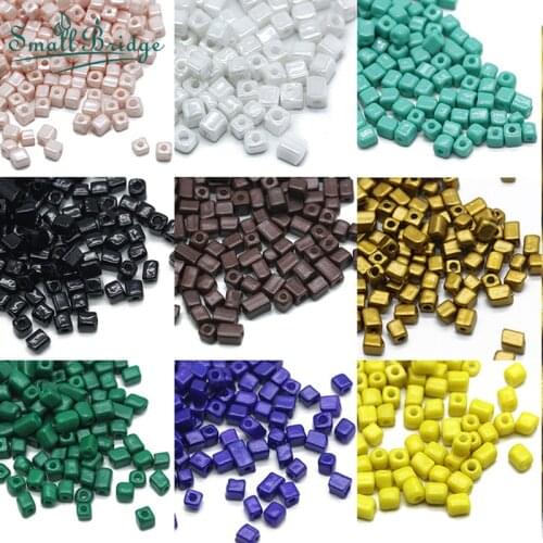 450pcs Glass Square Beads for DIY Jewelry Accessories Handicrafts Solid Color Rice Beads Loose Charm Beads Wholesale R1