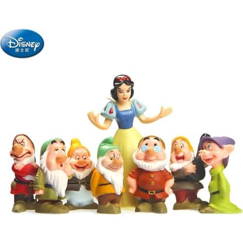 8pcs\set Original Disney Princess Snow White and The Seven Dwarfs 7 Ornaments Model Doll Toys for Children Gift PVC Figure Model