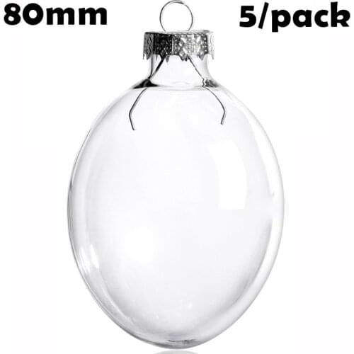 Promotion - DIY Paintable Home Event Garden Glass Christmas Decoration Ornament 80mm Glass Egg, 5/Pack