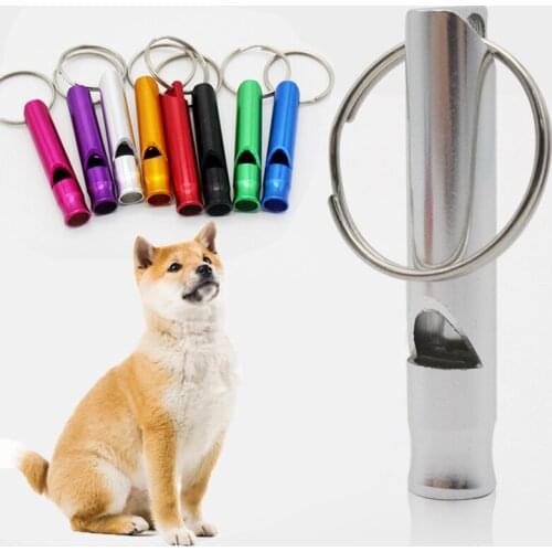 Dogs Pets Accessories Stainless Steel Sonic Flute Cat Training Whistle Dog Whistle Anti-Lost Training Device (Random Color)