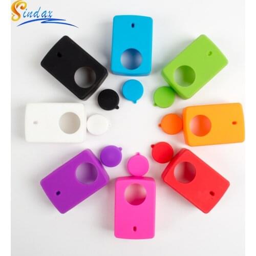 Accessories For Xiaomi yi 4K Silicone Case+Lens Cover Protective Case Soft Colorful Cover for Xiaomi yi 2 4K Action Camera
