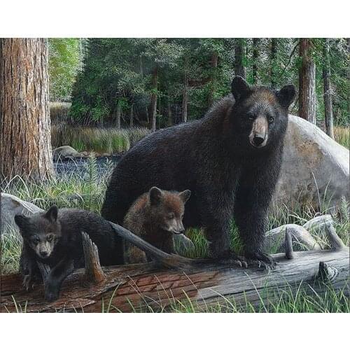 JMINE Div 5D bear Forest tree Full Diamond Painting cross stitch kits art High Quality Animal 3D paint by diamonds