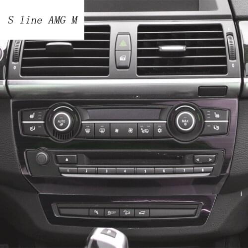 Car Styling Center Console Air Conditioning Volume CD Frame Decoration Cover Stickers For BMW X5 E70 X6 E71 Interior Accessories