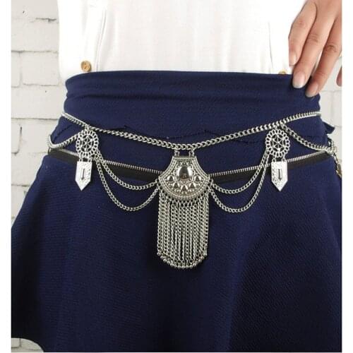 Egypt Gold Hollow Flower Waist Chain Long Tassel Sequin Belly Belt Dance Waist Body Chain Girl Beach Turkey India Jewelry
