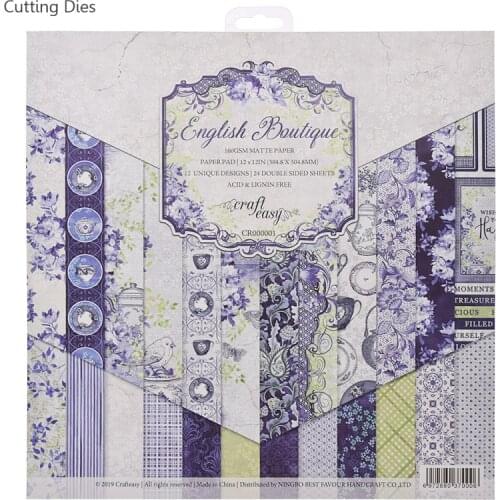 Crafteasy 24/48sheets English Boutique Background Paper For Scrapbooking Diy Card Making Journal Decorative Paper Craft