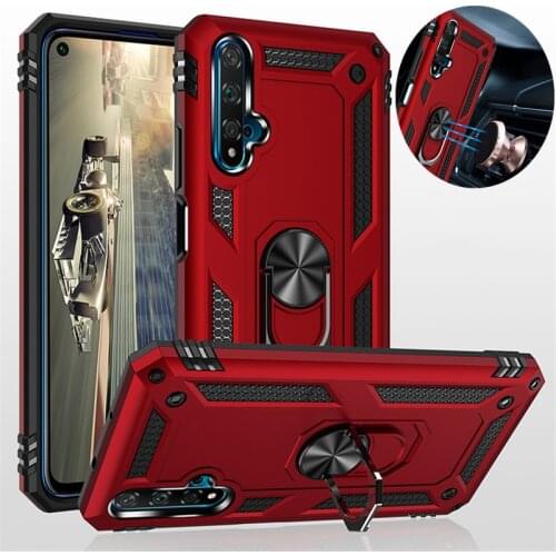 For Huawei Nova 5T 4 5 Pro Case Magnet Car Ring Stand Holder Case for Huawei Honor 20 20s Nova5t Nova4 Soft Silicone Bumper Case