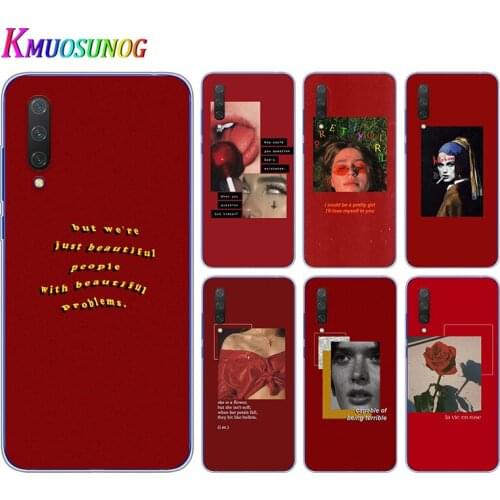Retro red pattern art lyrics aesthetic For Xiaomi Mi 11i 11 10i 10T 10 9T 9SE 9 8 A3 CC9 CC9E Note 10 Lite Pro Ultra Phone Case