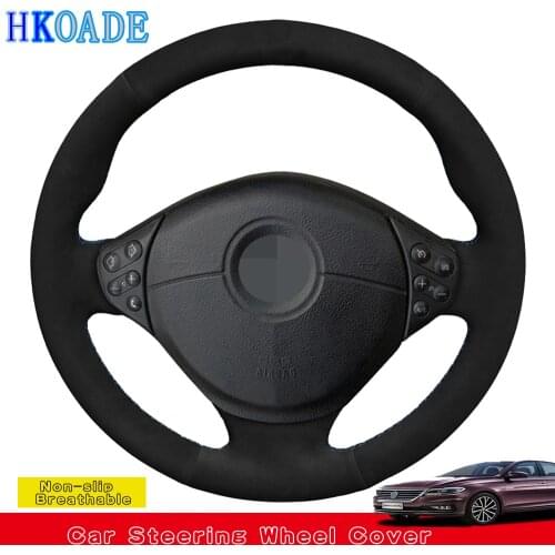 DIY Hand-stitched Black Suede Leather Car Steering Wheel Cover For BMW E39 5 Series 1999-2003 E46 3 Series 1999-2005 E53 X5 E36