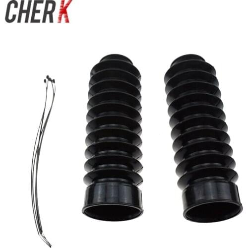 Cherk Motorcycle Black 49mm Long Rubber Fork Cover Front Gaiters Gators Boots For Harley Softail Dyna FXDWG Motorcycle Parts
