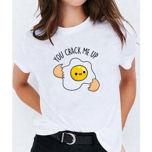 Funny You Crack Me Up Cartoon Print T Shirt Women Tops Summer Shrot Sleeve Casual Tee Shirt Femme Harajuku Shirt Camiseta Mujer