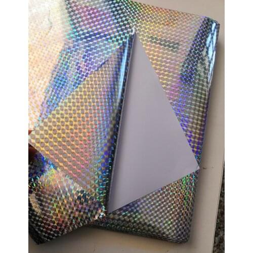 30Sheets Adhesive Silver Lattice Holographic Film 21cm x 29cmFlash Tape For Fishing Lure Materail Metal Hard Baits Hooks Sticker