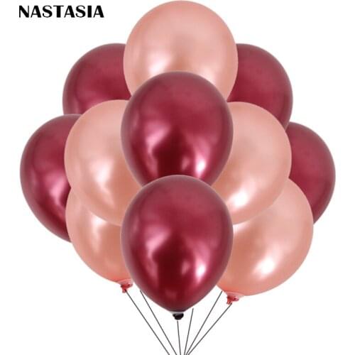 50 pcs/lot 12 inch 2.8g Latex Round balloons Thick Pearl Wine red rose gold balloons Wedding Party Birthday Baby shower