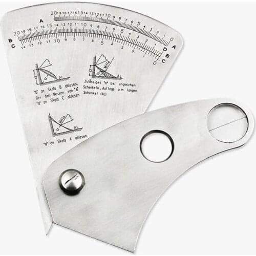 20mm Sector Ruler Stainless Steel Welding Inspection Ruler Protractor Fan Welding Gap Gauge Three Ruler Measurement Tool