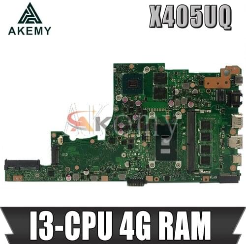 Akemy X405UQ Motherboard For Asus X405U X405UN X405UR X405URR X405URP X405UQ X405UF Laotop Mainboard with I3-7100U 4G RAM GT940M