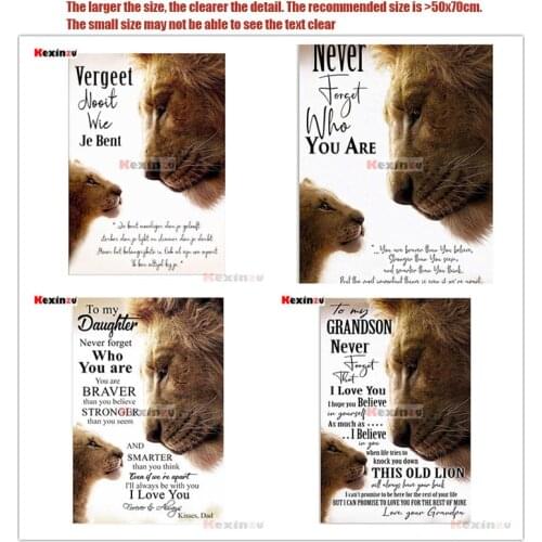 Kexinzu Full Square/Round 5D DIY Diamond Painting Kit "Lion wish" Diamond Embroidery Mosaic Cross Stitch 3D Decor Gift kf01