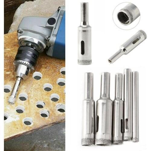 5/6/8/10/12mm Diamond Coated Hole Drill Bit Set Tile Marble Glass Ceramic Hole Saw Drilling Bits For Power Tools Dropshipping