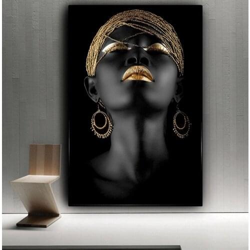 Wall Art Picture for living room Contemplator Black African Woman Oil Painting on Canvas Posters and Prints Scandinavian