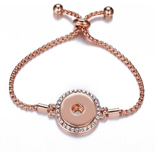 New Design 18mm Snap jewelry bracelets & bangle for Women Rose Gold Color Hand Made Fashion Jewelry