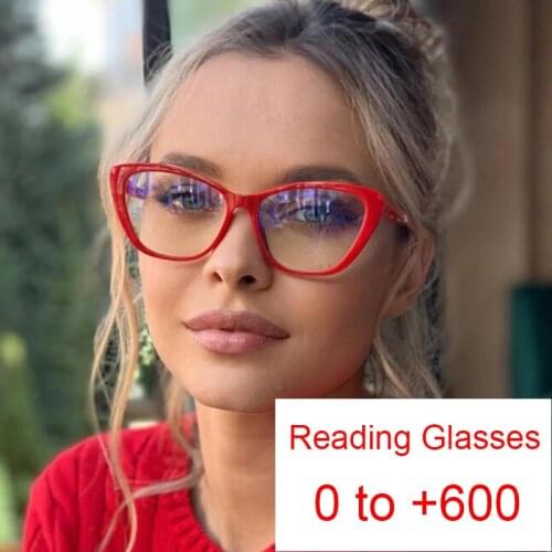 Retro Cat Eye Blue Filter Reading Glasses Anti Glare Eyeglasses Magnifying Bifocal 0~+6.0 Diopter Elders Phone Computer Glasses