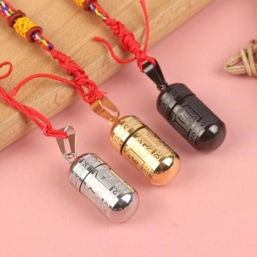 1Pc Six Words Openable Necklace Mantra Prayer Wheel Mantra Bottle Urn Pendant