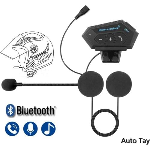 2PC Motorcycle Bluetooth 4.1 Helmet Intercom Wireless Hands-free Telephone Call Kit Anti-interference Music Player 500MA Battery
