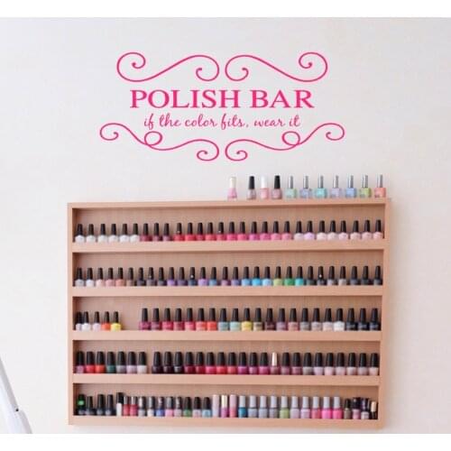 Nails Salon Wall Decal Girls Beauty Salon Wall Stickers For Polish Bar Hands Spa Interior Adhesive Home Decor Art Mural SYY886