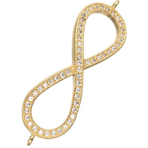 Supplies For Jewelry Wholesale Big Size Copper Rhinestone Infinity Pendant Connectors For Jewelry Making DIY Accessories finding