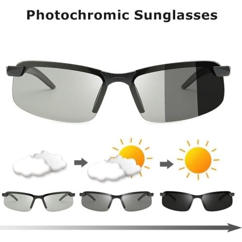 Photochromic Sunglasses Men Polarized Driving Chameleon Glasses Male Change Color Sun Glasses Day Night Vision Drivers Eyewear