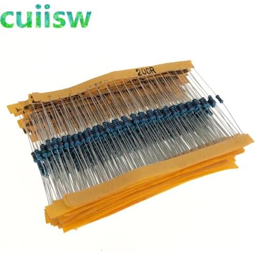 Resistance 1Set 600pcs 30 Kind 1/4W Resistance 1% Metal Film Resistor pack Assorted Kit