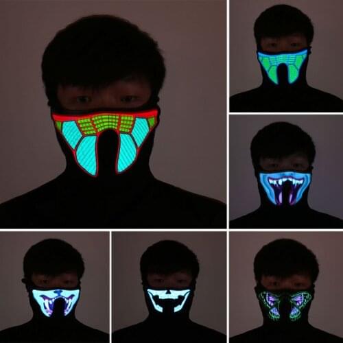 DHL Halloween LED Glowing Mask Light Cosplay Luminous Flash Masks Party Prop Masquerade Masks Carnaval Christmas Mascaras
