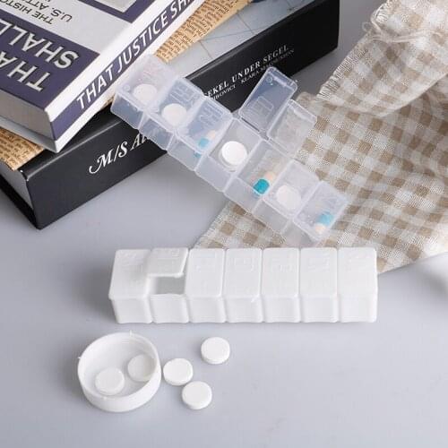 Travel Pill Box Holder Weekly Medicine Storage Organizer Container Drug Tablet Dispenser Independent Lattice Plastic Pill Case