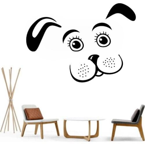 Puppy Dog Vinyl Wall Decal Pet Animal Kids Room Nursery Wall Stickers Removable Home Decorate Cute Art Sticker Wallpaper S501