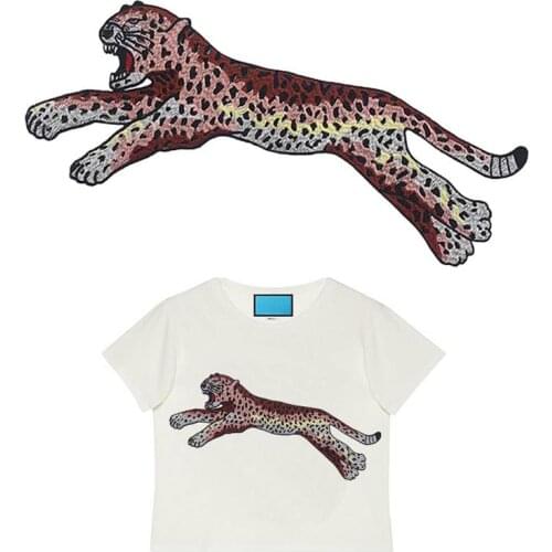 Domineering Leopard Embroidery Patches Animal Design Sew On Appliques DIY Sewing Material Supplies for Coat Jacket Jeans
