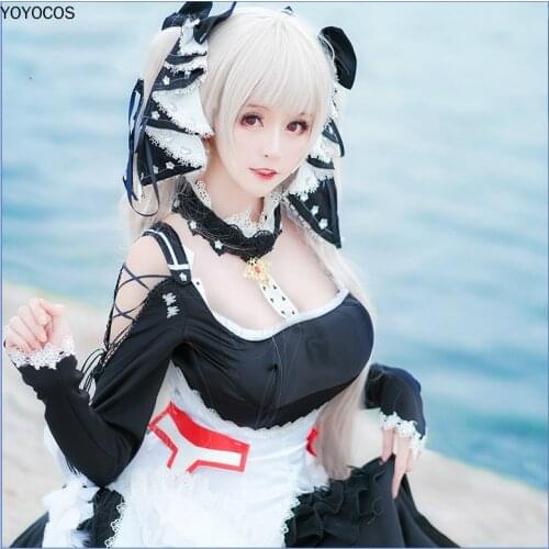 YOYOCOS Azur L ane Formidable Cosplay Costume Game Anime Black Maid Dress Lolita Dress Uniform Outfits Suits Halloween Costumes